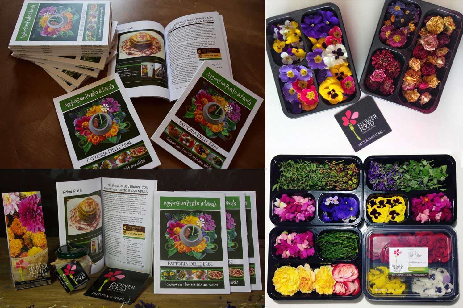 Libri ricette fiori eduli erbe aromatiche Fattoria delle Erbe